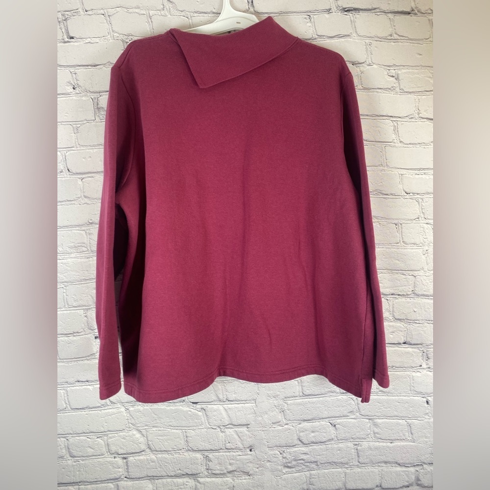 Blair Mock Neck Pullover Sweatshirt with Buttons size 3XL Plus Size Sweatshirt - Picture 5 of 8